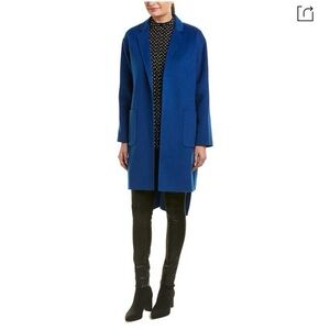 DVF Blue Wool Blend Cape Coat